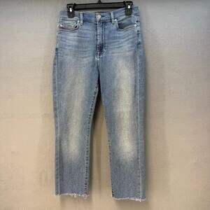 7 For All Mankind Jeans Women's 28 (6) Light Blue High Waist Gwenevere Preppy